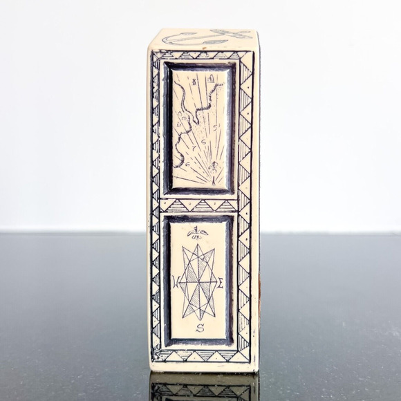 Vintage Faux Scrimshaw Sailing Whaling Nautical Quartz Clock **Not Working** - Picture 5 of 7